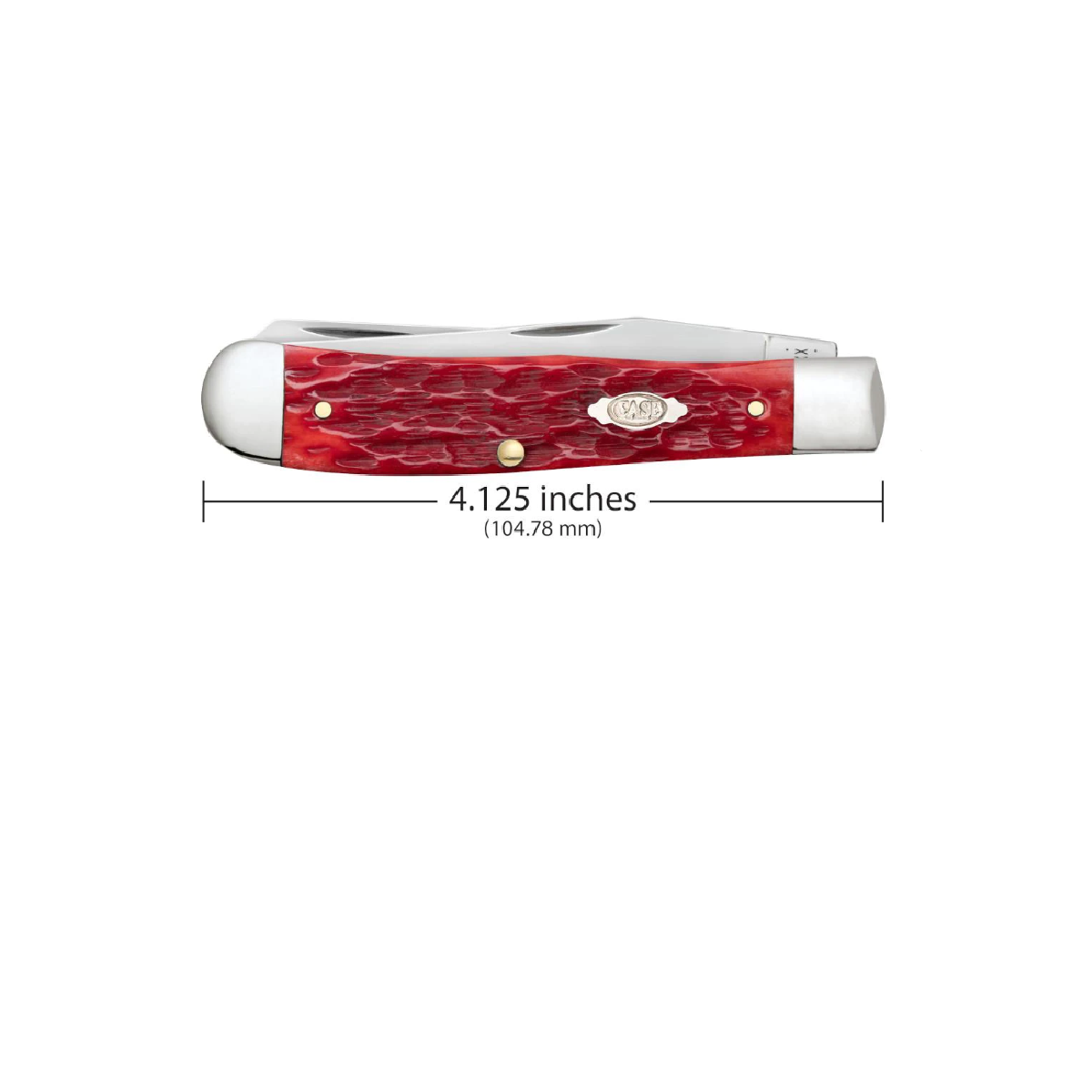 CASE KNIVES DARK RED BONE CHROME VANADIUM TRAPPER WITH POCKET CLIP