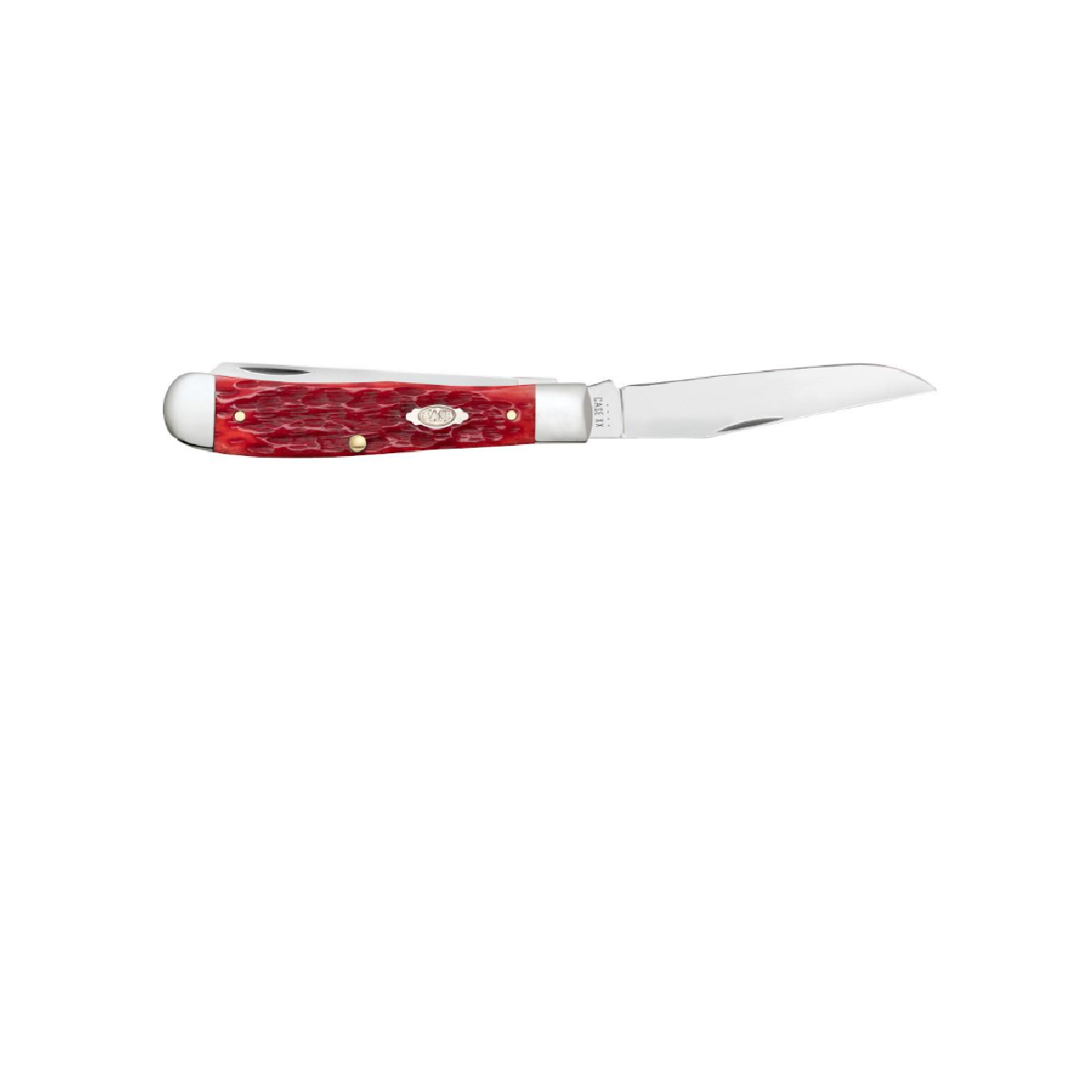 CASE KNIVES DARK RED BONE CHROME VANADIUM TRAPPER WITH POCKET CLIP