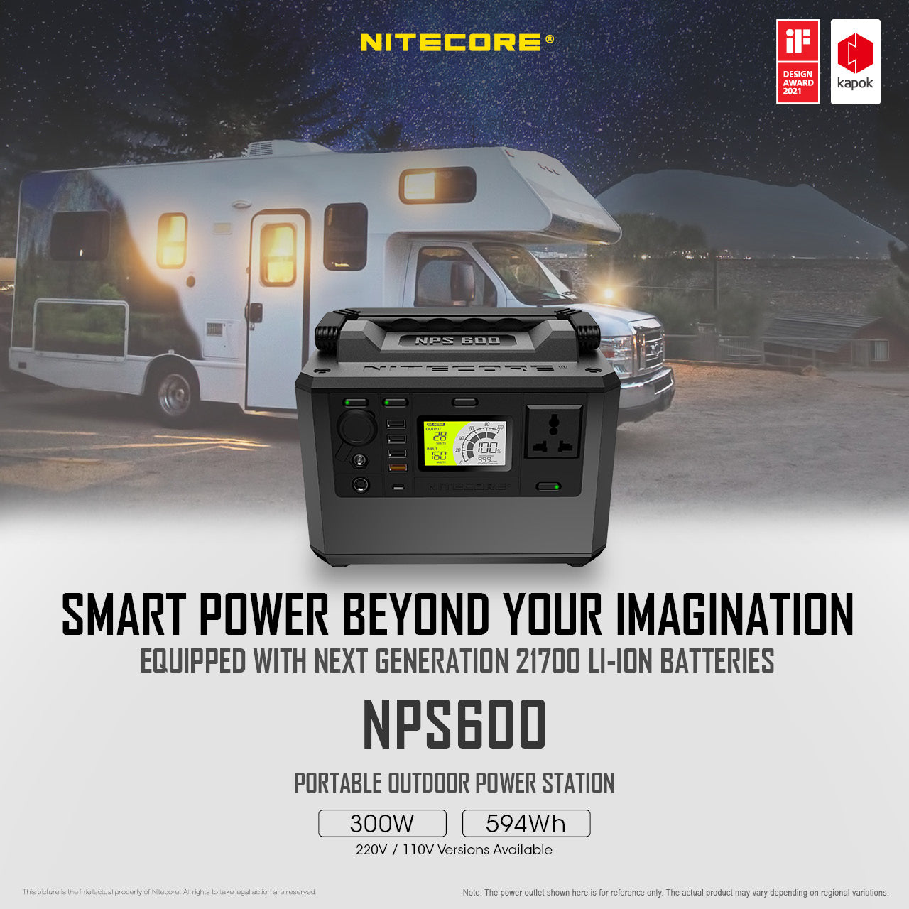 NITECORE PORTABLE OUTDOOR POWER STATION 165000MAH (NPS600)