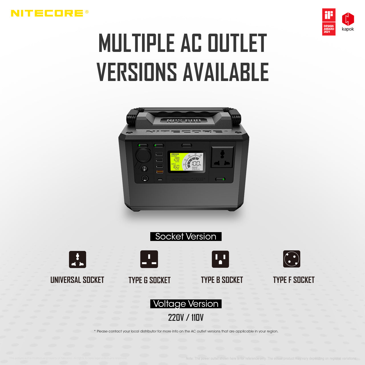 NITECORE PORTABLE OUTDOOR POWER STATION 165000MAH (NPS600)