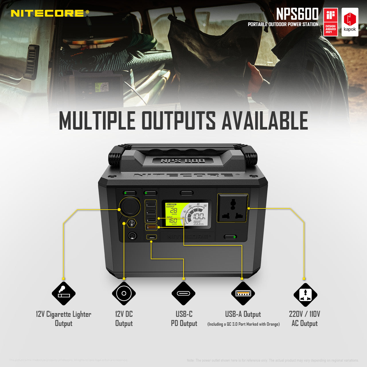 NITECORE PORTABLE OUTDOOR POWER STATION 165000MAH (NPS600)