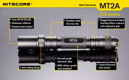 NITECORE 345 LUMENS LED  EDC FLASHLIGHT (MT2A)