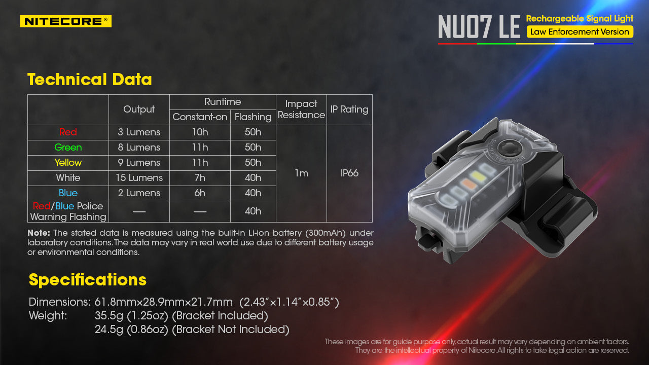 NITECORE 5-COLOR RECHARGEABLE SIGNAL LIGHT (NU07 LE)