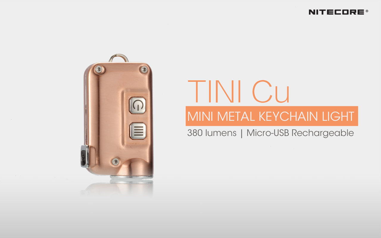 NITECORE 380 LUMENS MINI METALLIC KEYCHAIN LIGHT COPPER (TINI CU)