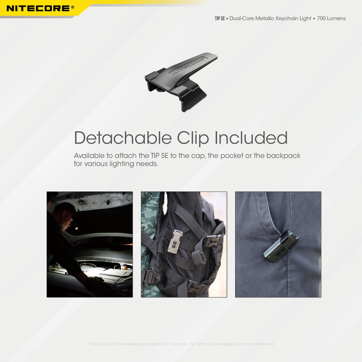 NITECORE 700 LUMENS RECHARGEABLE KEYCHAIN FLASHLIGHT (TIP SE)