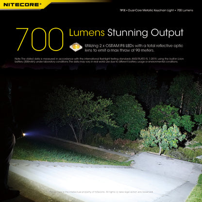 NITECORE 700 LUMENS RECHARGEABLE KEYCHAIN FLASHLIGHT (TIP SE)