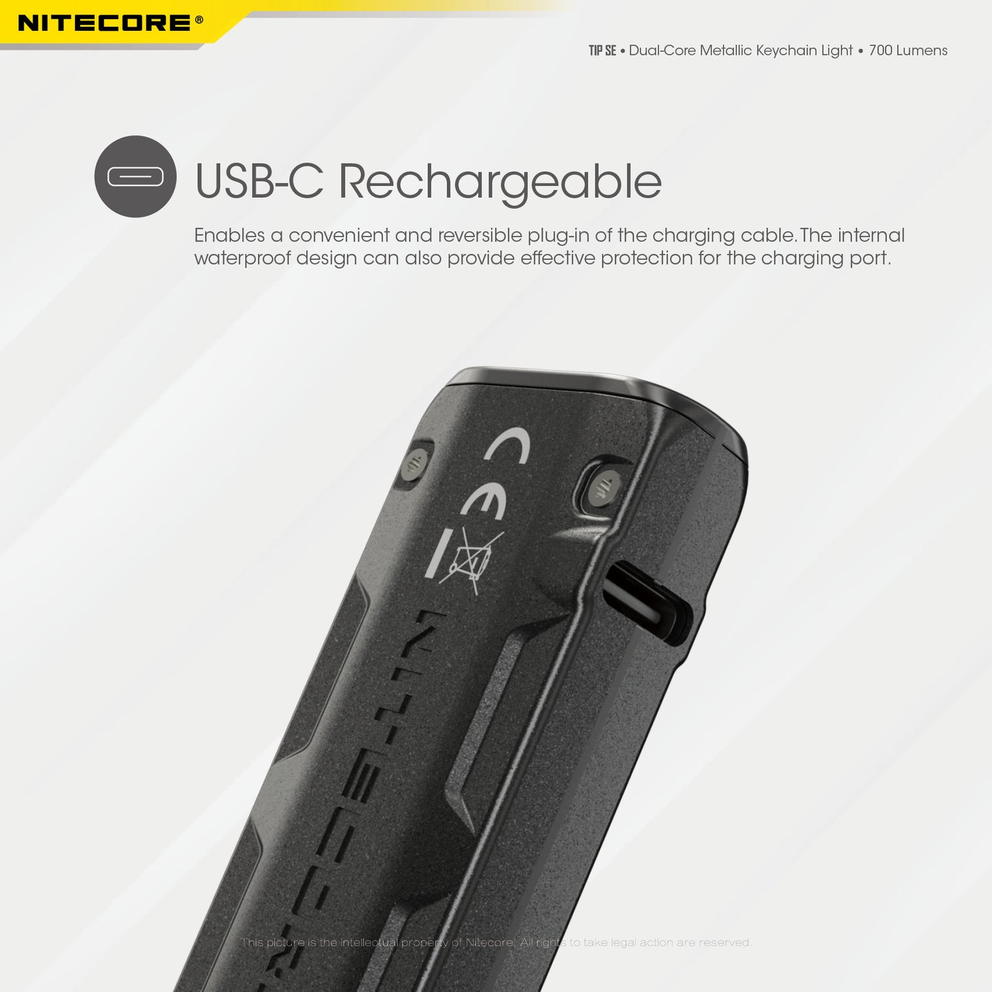 NITECORE 700 LUMENS RECHARGEABLE KEYCHAIN FLASHLIGHT (TIP SE)