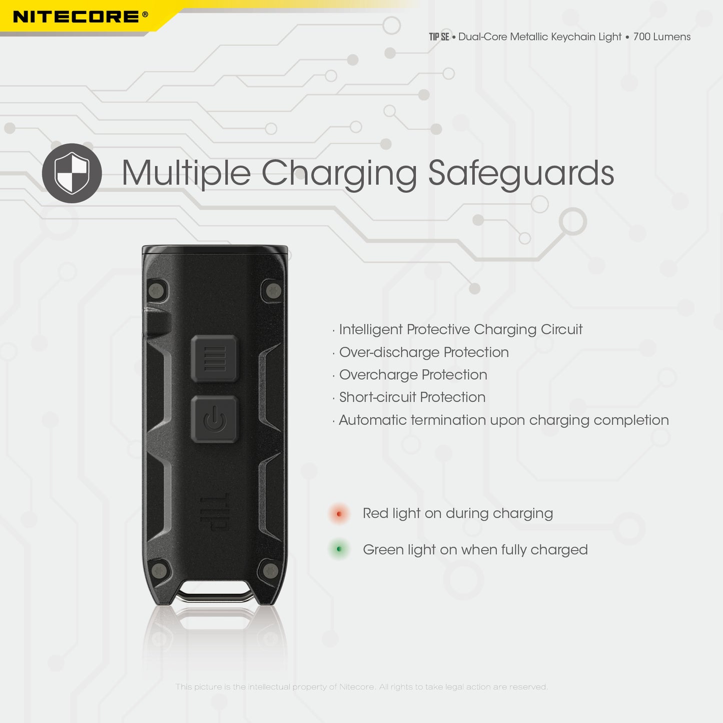 NITECORE 700 LUMENS RECHARGEABLE KEYCHAIN FLASHLIGHT (TIP SE)