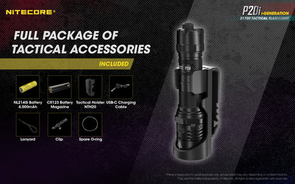 NITECORE 1800 LUMENS DUAL TAIL SWITCH TACTICAL FLASHLIGHT (P20I)