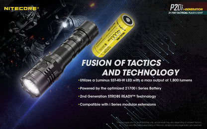 NITECORE 1800 LUMENS DUAL TAIL SWITCH TACTICAL FLASHLIGHT (P20I)