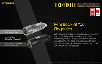 NITECORE 300 LUMENS MINI FUTURISTIC KEYCHAIN LIGHT (TIKI, TIKILE)