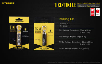 NITECORE 300 LUMENS MINI FUTURISTIC KEYCHAIN LIGHT (TIKI, TIKILE)