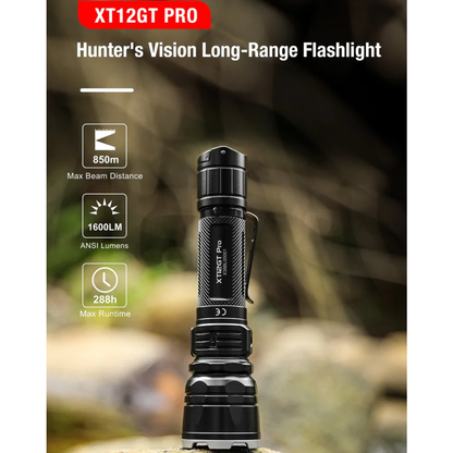 KLARUS XT12GT PRO 1600 LUMEN LONG THROW TACTICAL FLASHLIGHT