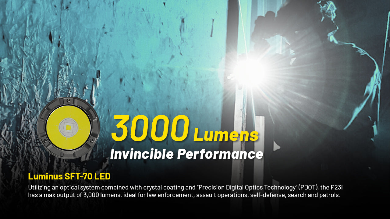 NITECORE 3000 LUMENS RECHARGEABLE FLASHLIGHT (P23I)