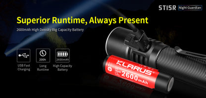 KLARUS ST15R 1200LM MULTI-FUNCTIONAL FLASHLIGHT